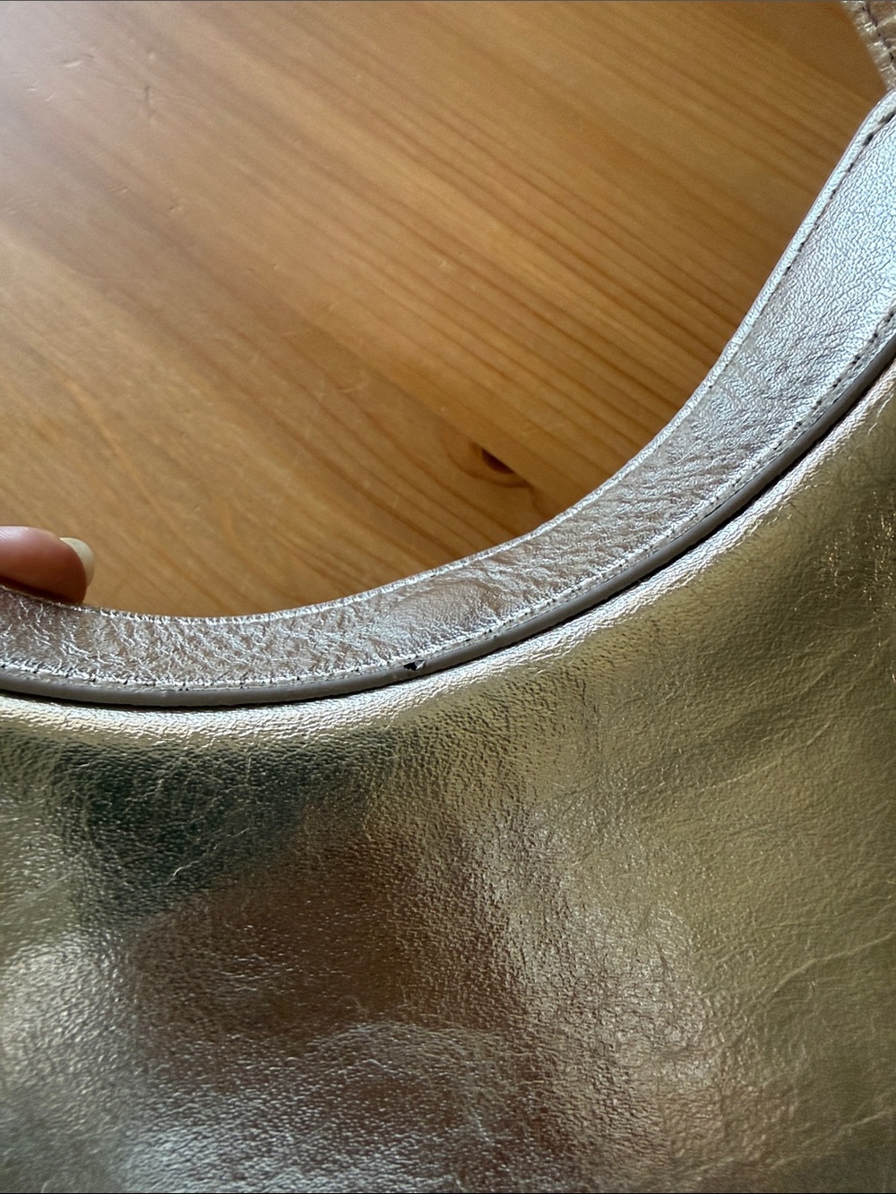 REFORMATION Mini Rosetta Shoulder Bag, Tumbled Silver - Picture 11 of 12